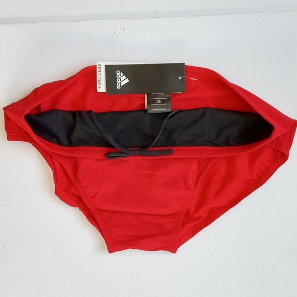 Adidas Performance Men's Red InfiniteX Plus Solid Swim Brief AMX8621 Size 36 NWT - Picture 3 of 3